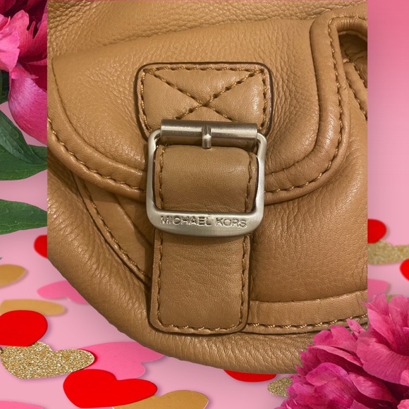 🔥 EXOTIC 🐪 Michael Kors Camel Leather Hobo - Picture 5 of 10